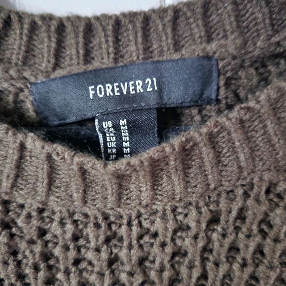 FOREVER 21, Dark green kaki cable knit sweater Size M - Picture 2 of 6
